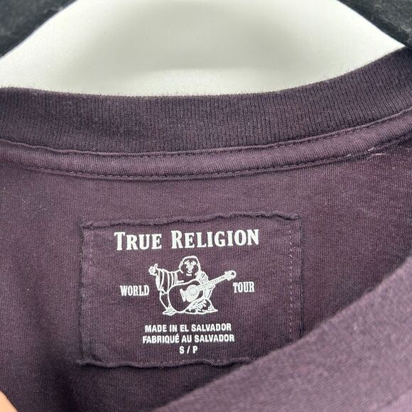TRUE RELIGION Men's Purple Tie Dye Short Sleeve 100% Cotton T-Shirt Size Small - Picture 4 of 5